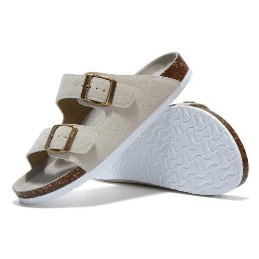 Sandália Birken Camurça - Creme