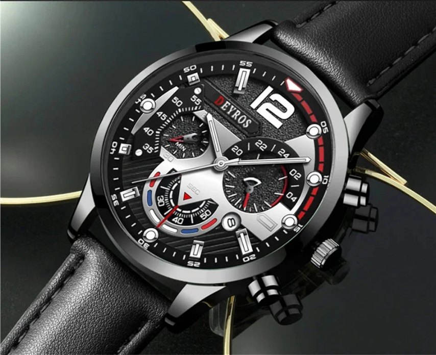 (COMPRE 1 LEVE 2) OldWest™ – Inspirada no Faroeste, Feita pro Homem Elegante+ Brinde: Relógio De Luxo Quartzo Deyros